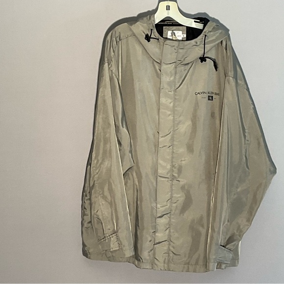 Calvin Klein Jeans Men’s XL Hooded, Full Zip, M. Anorak Gray Jacket - Picture 10 of 16